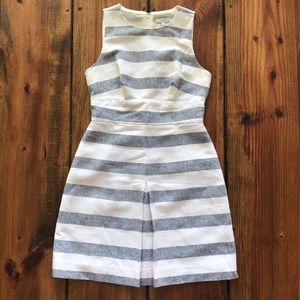 J. Crew Petite Basket Weave Striped Dress